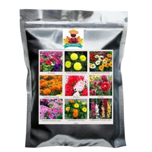 Flower Seeds Pack of 9 Variety | Hybrid & F1 Draft Varity imported Seeds |Petunia | Marigold pusa basanti | Gazania | Marigold Navrang | Dhalia | Pholox |Caledulla | Dainthus | Hollyhock